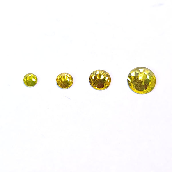 Citrine yellow flatback rhinestones