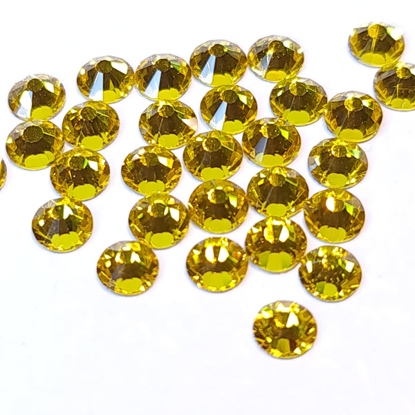 Citrine yellow flatback rhinestones