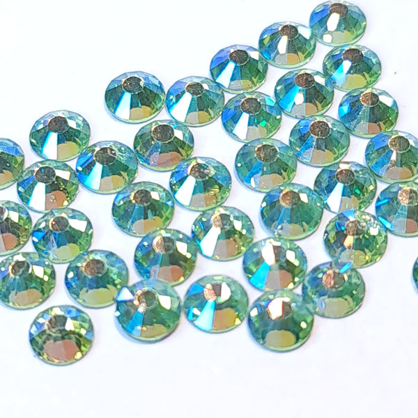 Peridot ab green non-hotfix flatback rhinestones