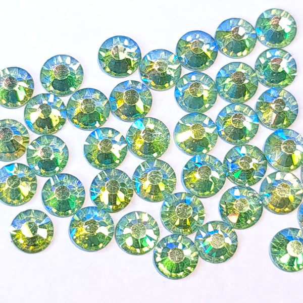 Peridot ab green non-hotfix flatback rhinestones