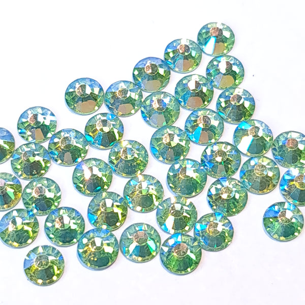 Peridot ab green non-hotfix flatback rhinestones