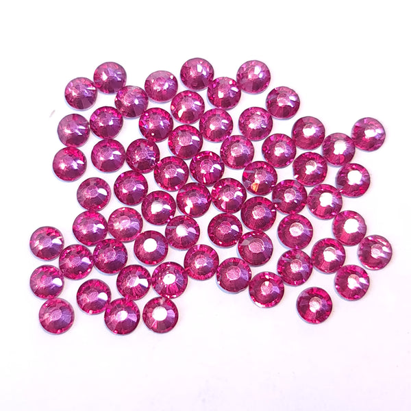 Rose pink non hotfix flatback glass rhinestones