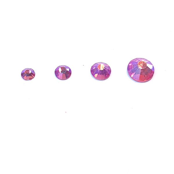 Rose ab pink non hotfix flatback glass rhinestones