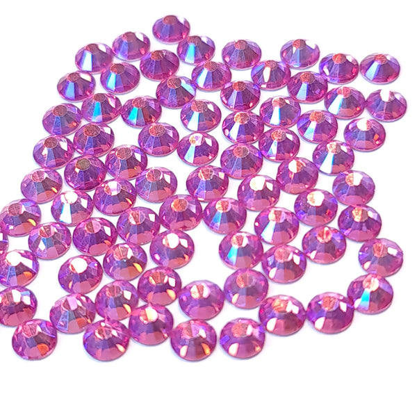 Rose ab pink non hotfix flatback glass rhinestones