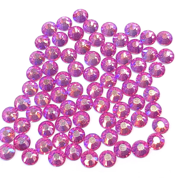 Rose ab pink non hotfix flatback glass rhinestones