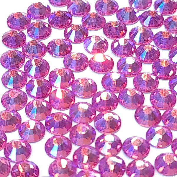 Rose ab pink non hotfix flatback glass rhinestones