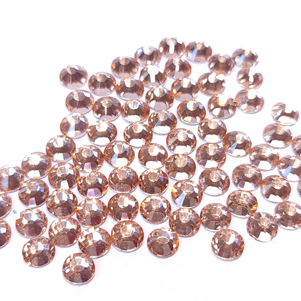 Apricot non hotfix flatback glass rhinestones