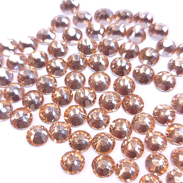Apricot non hotfix flatback glass rhinestones
