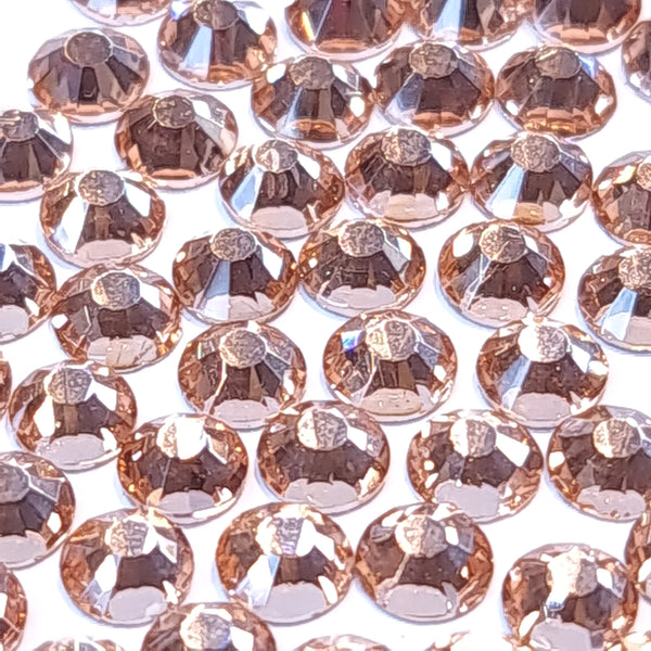 Apricot non hotfix flatback glass rhinestones