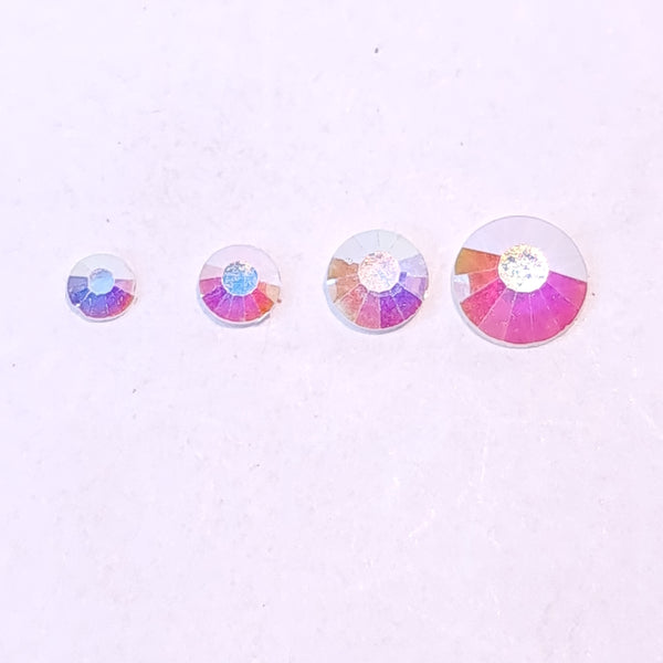 Transparent ab clear non-hotfix flatback glass rhinestones 