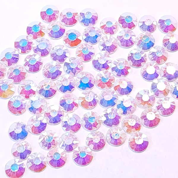 Transparent ab clear non-hotfix flatback glass rhinestones