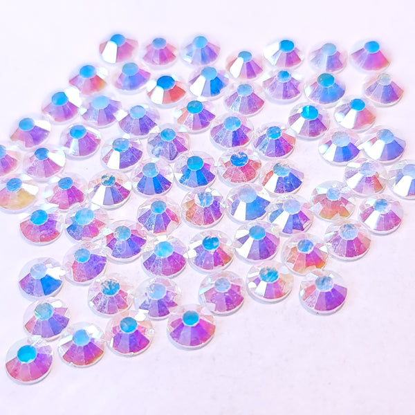 Transparent ab clear non-hotfix flatback glass rhinestones