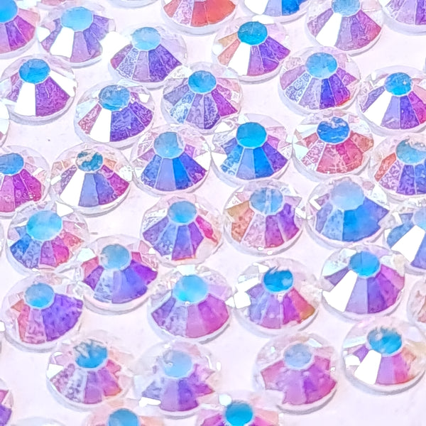 Transparent ab clear non-hotfix flatback glass rhinestones 