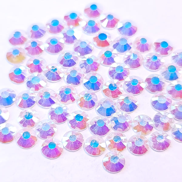 Transparent ab clear non-hotfix flatback glass rhinestones