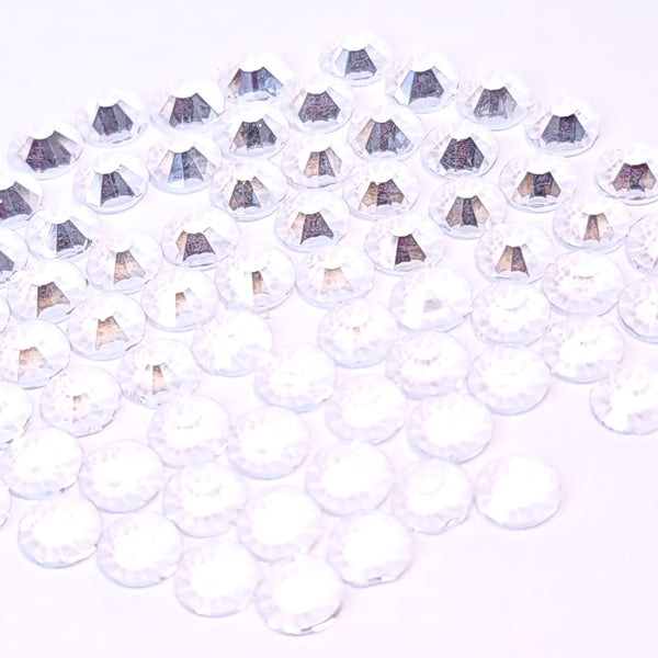 Transparent clear non-hotfix flatback glass rhinestones
