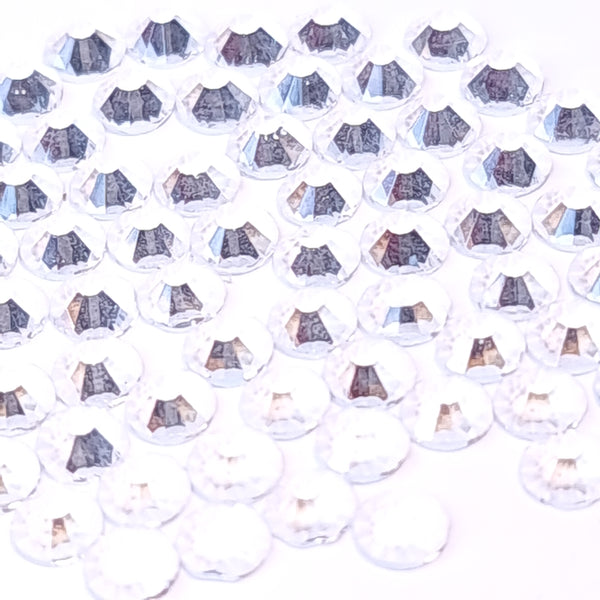 Transparent clear non-hotfix flatback glass rhinestones