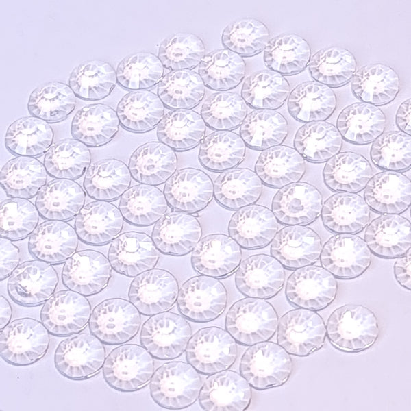 Transparent clear non-hotfix flatback glass rhinestones