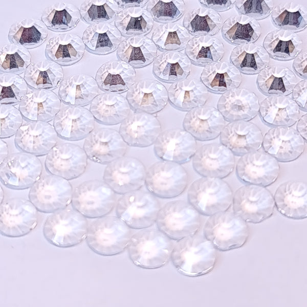 Transparent clear non-hotfix flatback glass rhinestones