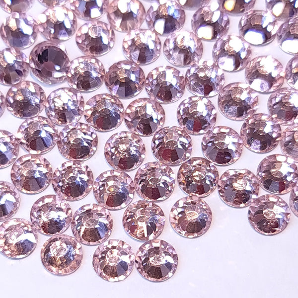 Light rose pink non hotfix flatback glass rhinestones