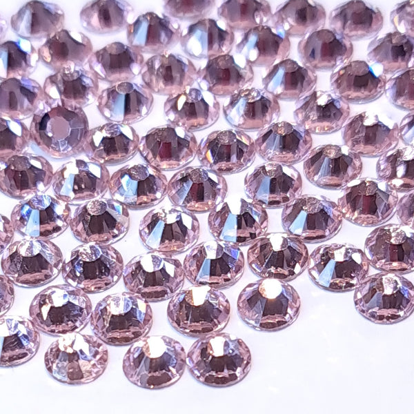 Light rose pink non hotfix flatback glass rhinestones