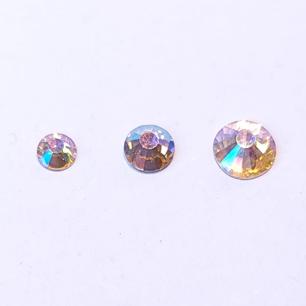 Light rose ab pink non hotfix flatback glass rhinestones