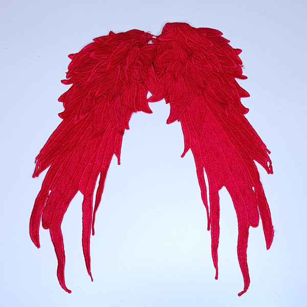 Embroidered Wing Appliques. 8 Colours.