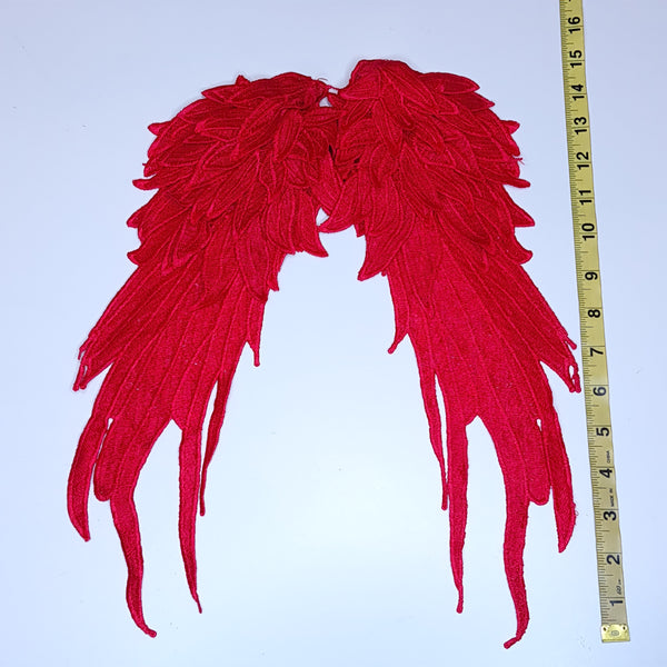 Embroidered Wing Appliques. 8 Colours.