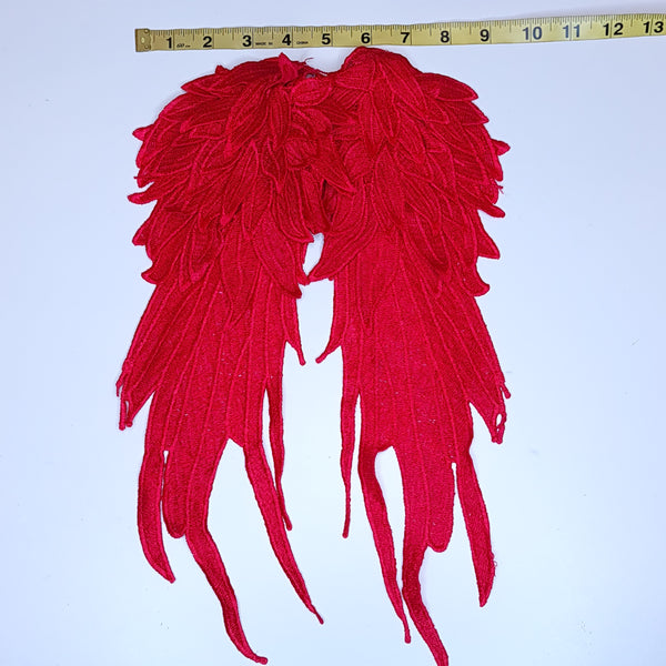 Embroidered Wing Appliques. 8 Colours.