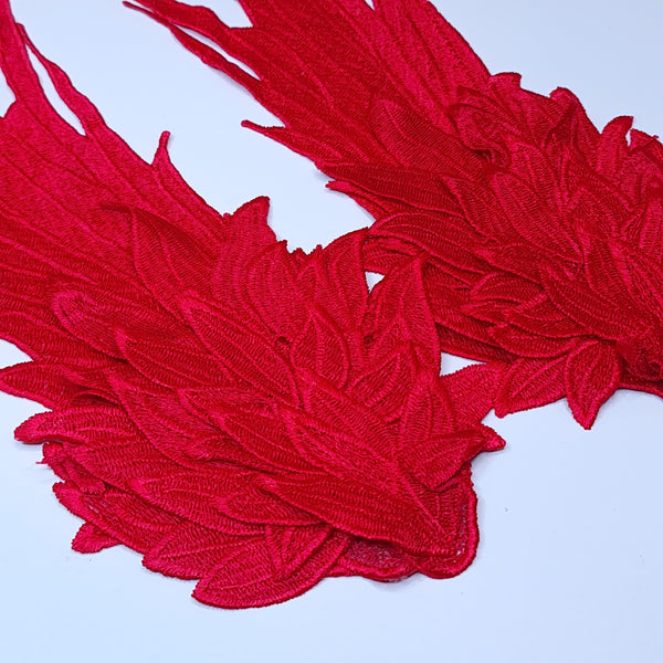 Embroidered Wing Appliques. 8 Colours.