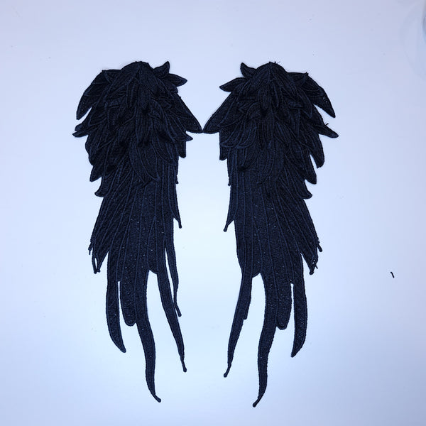 Embroidered Wing Appliques. 8 Colours.