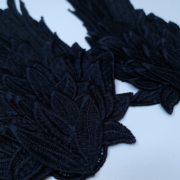 Embroidered Wing Appliques. 8 Colours.