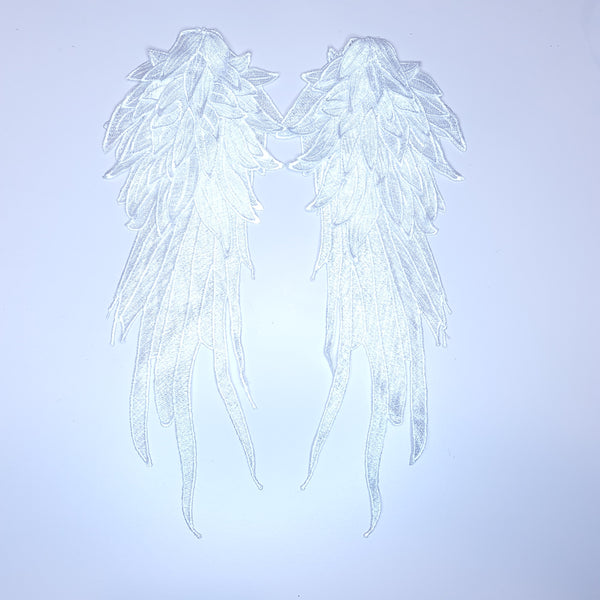 Embroidered Wing Appliques. 8 Colours.