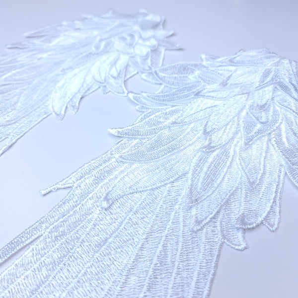 Embroidered Wing Appliques. 8 Colours.