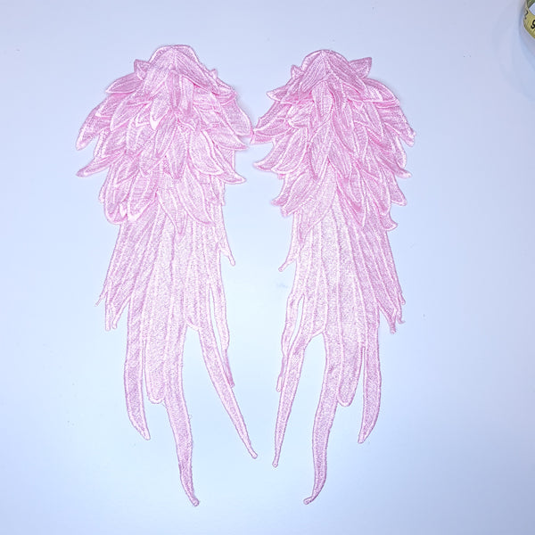 Embroidered Wing Appliques. 8 Colours.