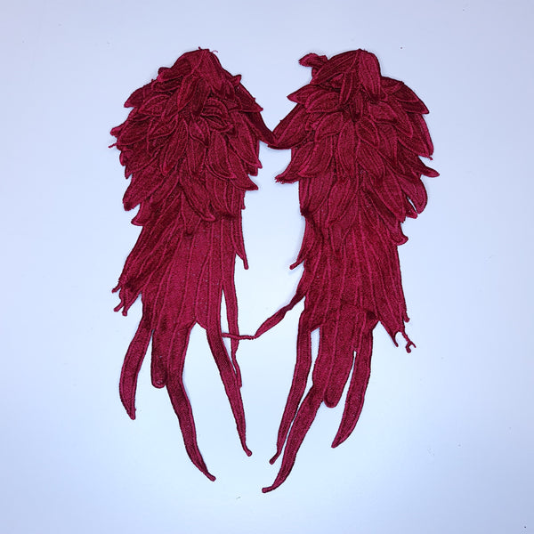 Embroidered Wing Appliques. 8 Colours.