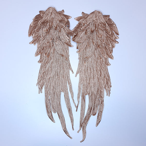 Embroidered Wing Appliques. 8 Colours.
