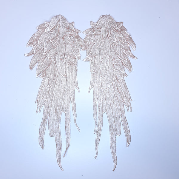 Embroidered Wing Appliques. 8 Colours.