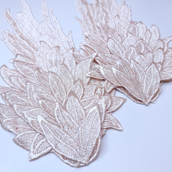 Embroidered Wing Appliques. 8 Colours.