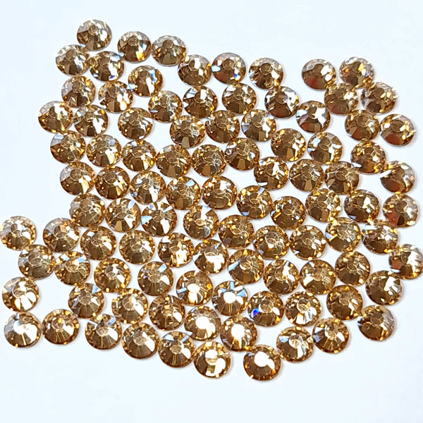 Champagne light gold flatback glass rhinestones