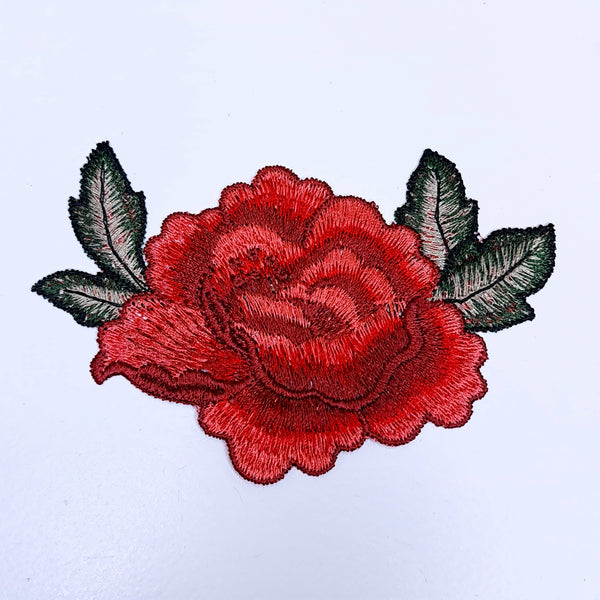 Red Rose Embroidered Appliques. 2 Styles.