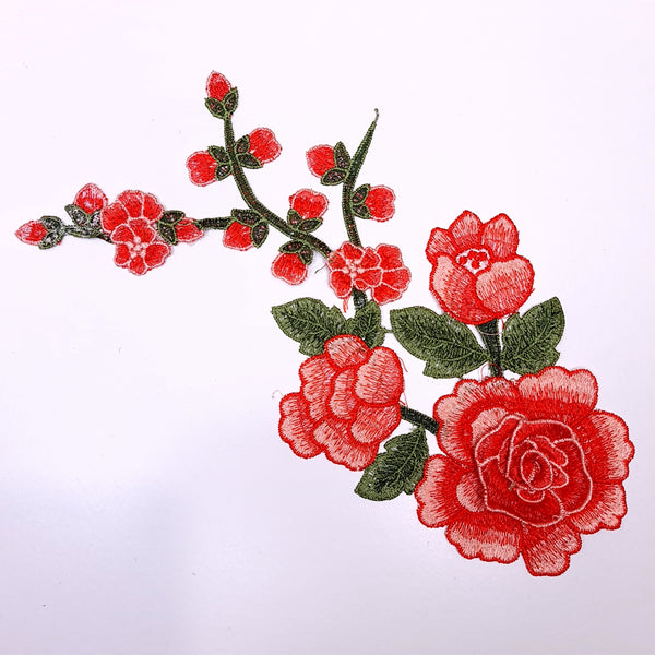 Embroidered Flower Applique. 6 Colours