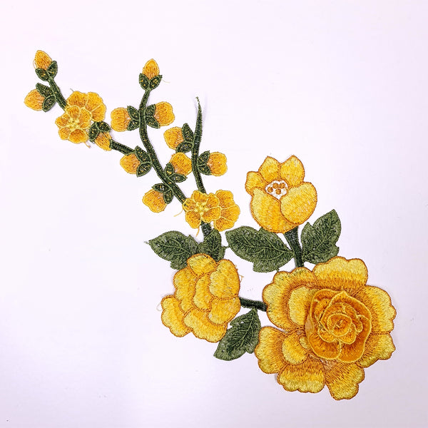 Embroidered Flower Applique. 6 Colours