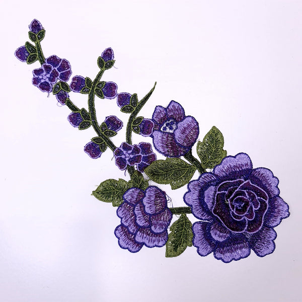 Embroidered Flower Applique. 6 Colours