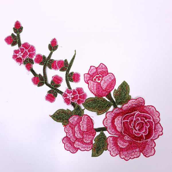 Embroidered Flower Applique. 6 Colours