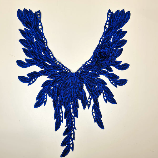 Embroidered Collar Applique With Flower. 2 Colours.