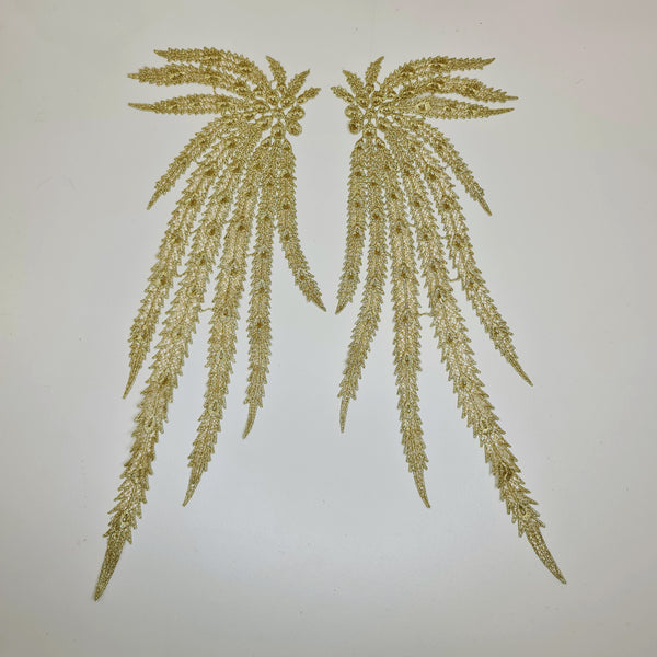 Mirrored Pair Leaf Appliques. 3 Colours