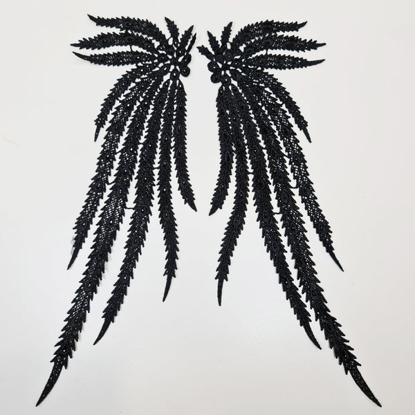 Mirrored Pair Leaf Appliques. 3 Colours