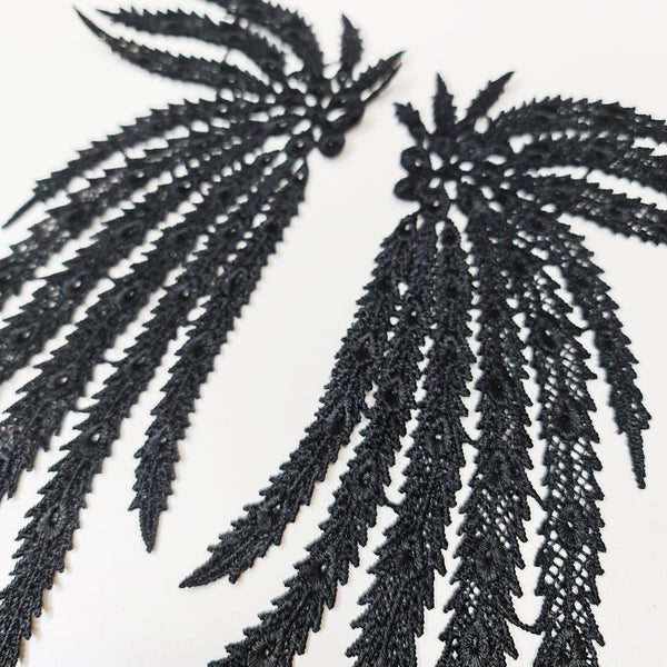 Mirrored Pair Leaf Appliques. 3 Colours