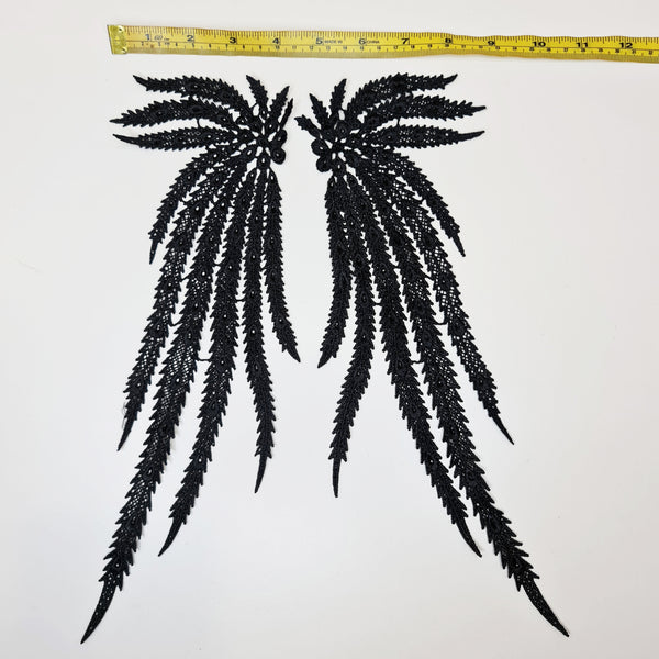 Mirrored Pair Leaf Appliques. 3 Colours