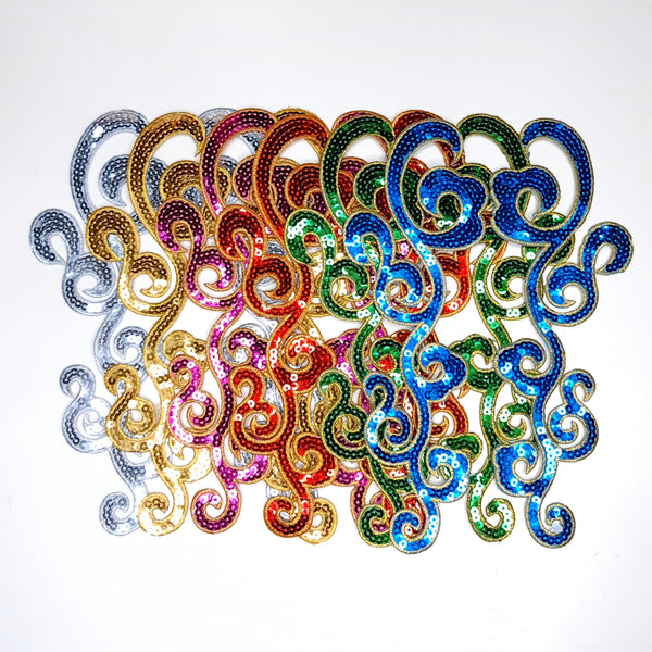 Sequin Applique Mirrored Pair. 6 Colours